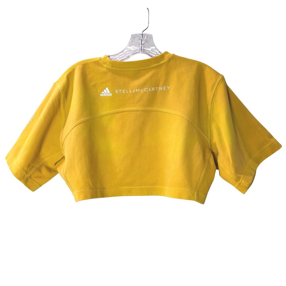 Adidas Stella McCartney Crop Top Small Marbled Yellow Sweatshirt #1052